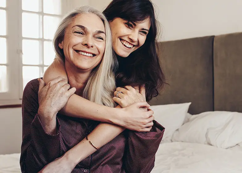 Mother, daughter happy